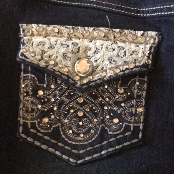 One on one capri Jean just beautiful! New dark blue see pictures small 10-12 - Picture 5 of 5